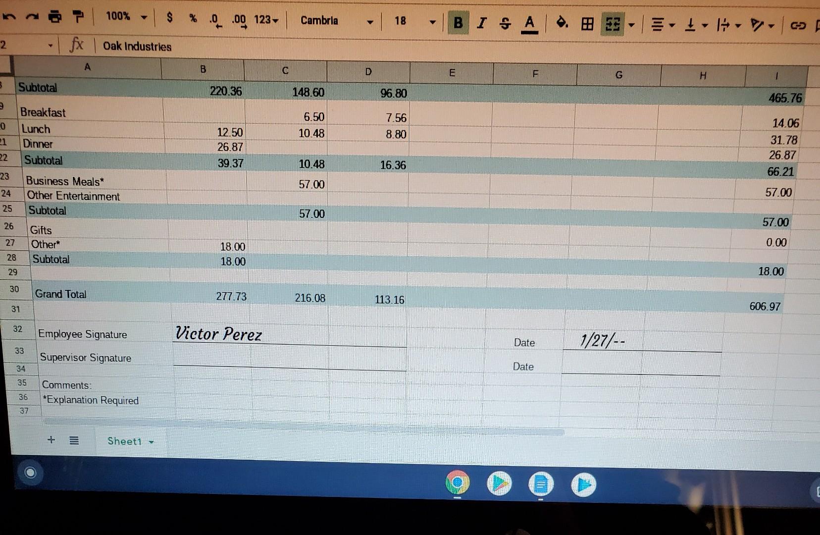 Expense report Open the Microsoft Excel file CH13 Expense Report from the
