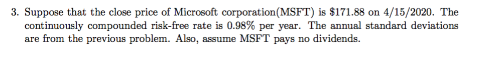  Annual return = 0.1082 , Annual standard deviation = 0.2371 3.