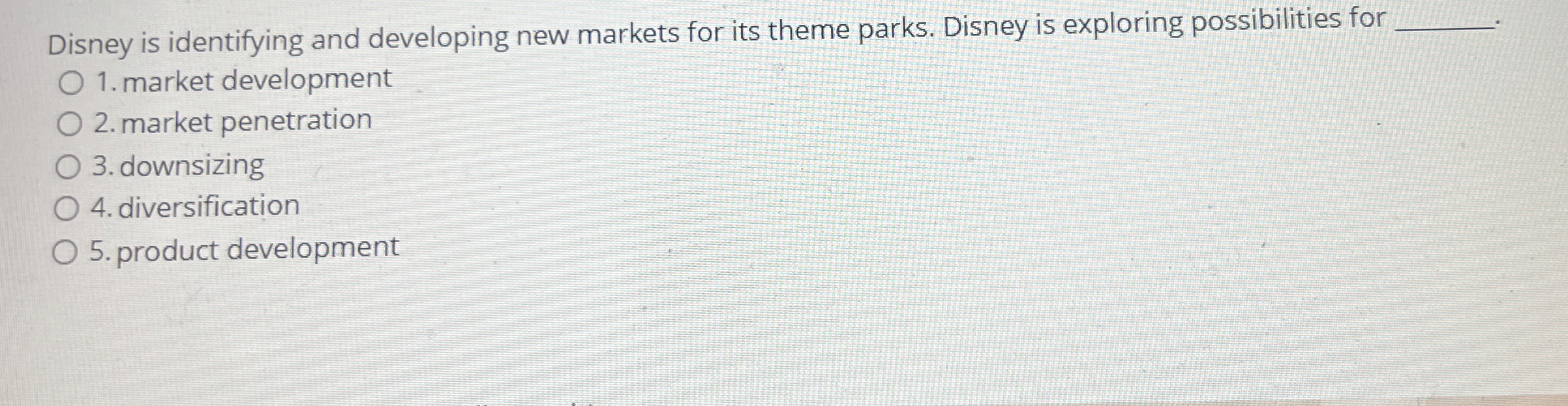  Disney is identifying and developing new markets for its theme parks.