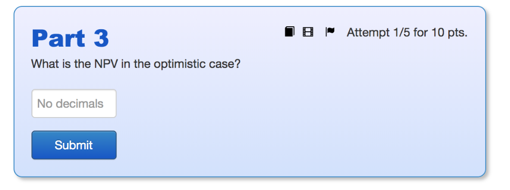 initial cost to set up the project is $100,000. This amount is