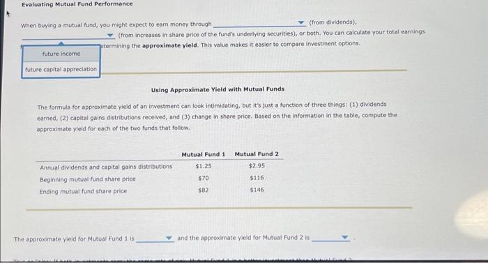 a mutual fund, you might expect to earn money through (from dividends),