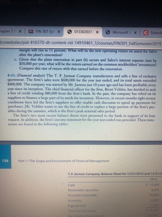  Need help with questions b-d napter 5 T H FIN 301