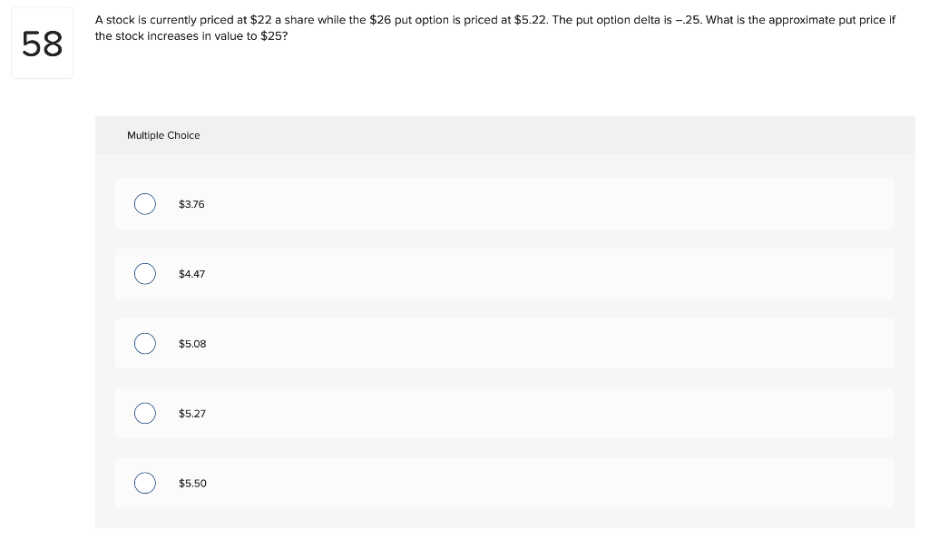  Atock is currently priced at $22 a share while the $26
