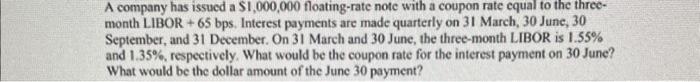 please do not answer in excel! A company has issued a SI,000,000