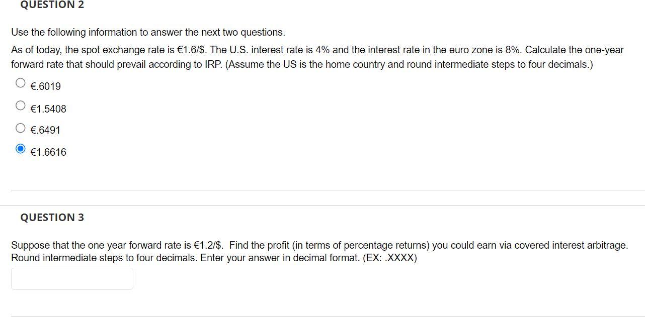 Please solve question three. Use the following information to answer the next