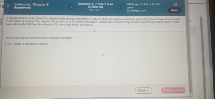 chapter 8 question 6 na Homework: Chapter 8 Homework Question , Problem
