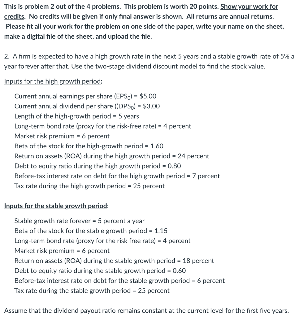  This is problem 2 out of the 4 problems. This problem