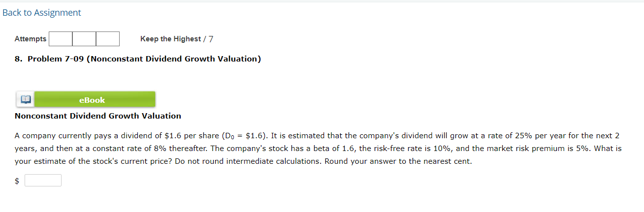 Please answer the question as soon as possible Back to Assignment Attempts