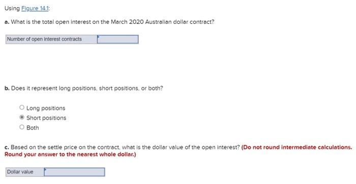  Using Figure 14.1 a. What is the total open interest on