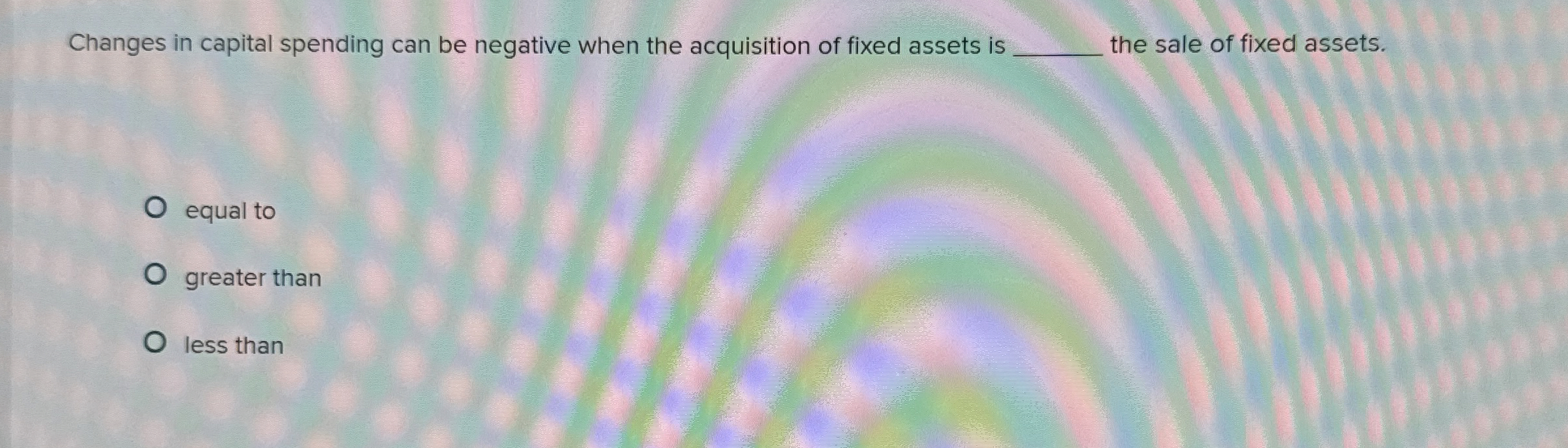  Changes in capital spending can be negative when the acquisition of