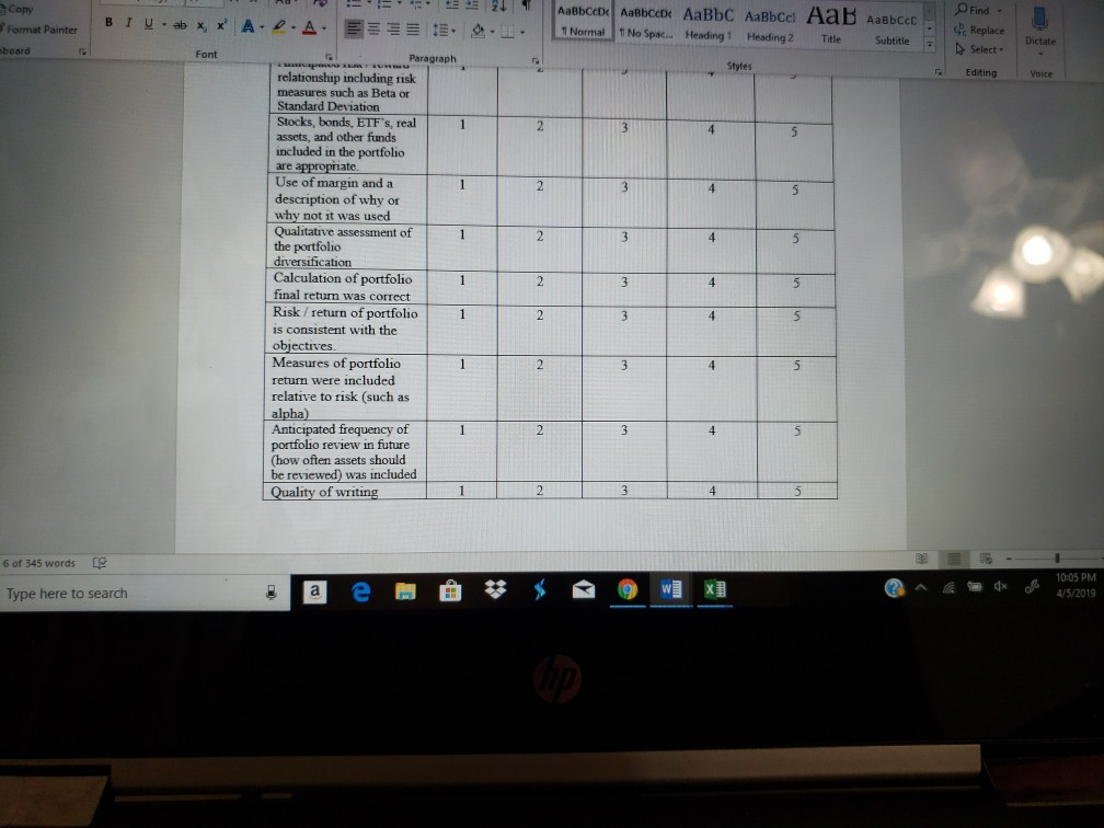 the grading rubric Condition -!Merge & Center Alignment Condition Formattinc B 1