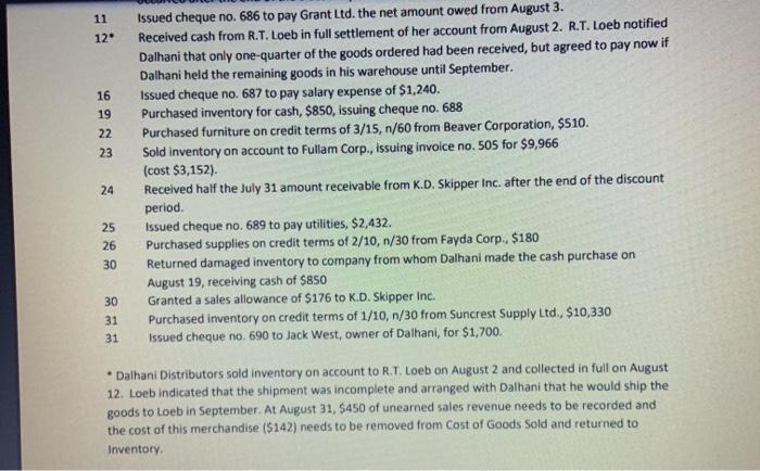 listing of accounts on page 4, open ledger accounts for each account