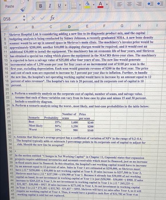  Please answer B B I Paste 3 U V 9 D58