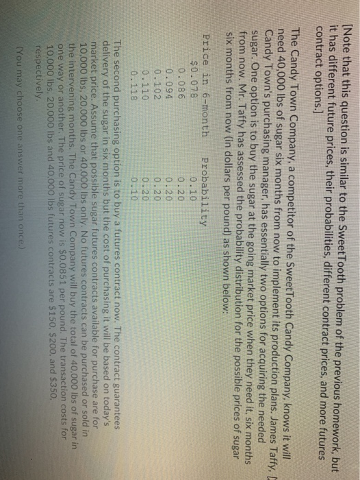  [Note that this question is similar to the SweetTooth problem of