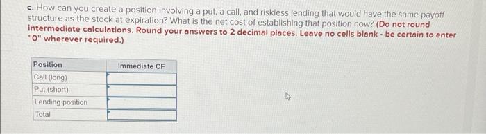 just considered with part C c. How can you create a position