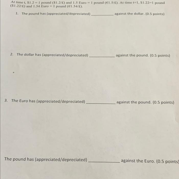  At time , $1.2 - 1 pound ($1.2/) and 1.5 Euro