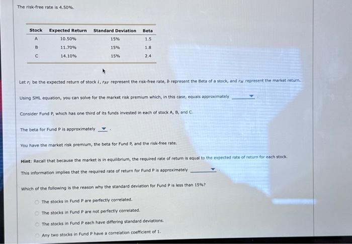 fund. True False Using your answer to the previous question, the beta
