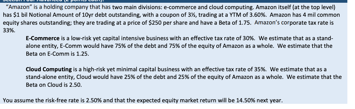 Please help with part A, B and C Amazon is a holding
