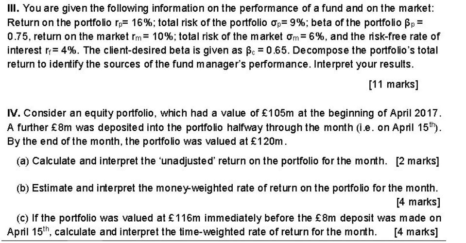  Please answer all part Ill. You are given the following information