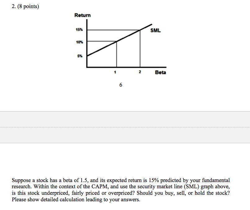  2. (8 points) Return 154 SML 1 2 Beta Suppose a