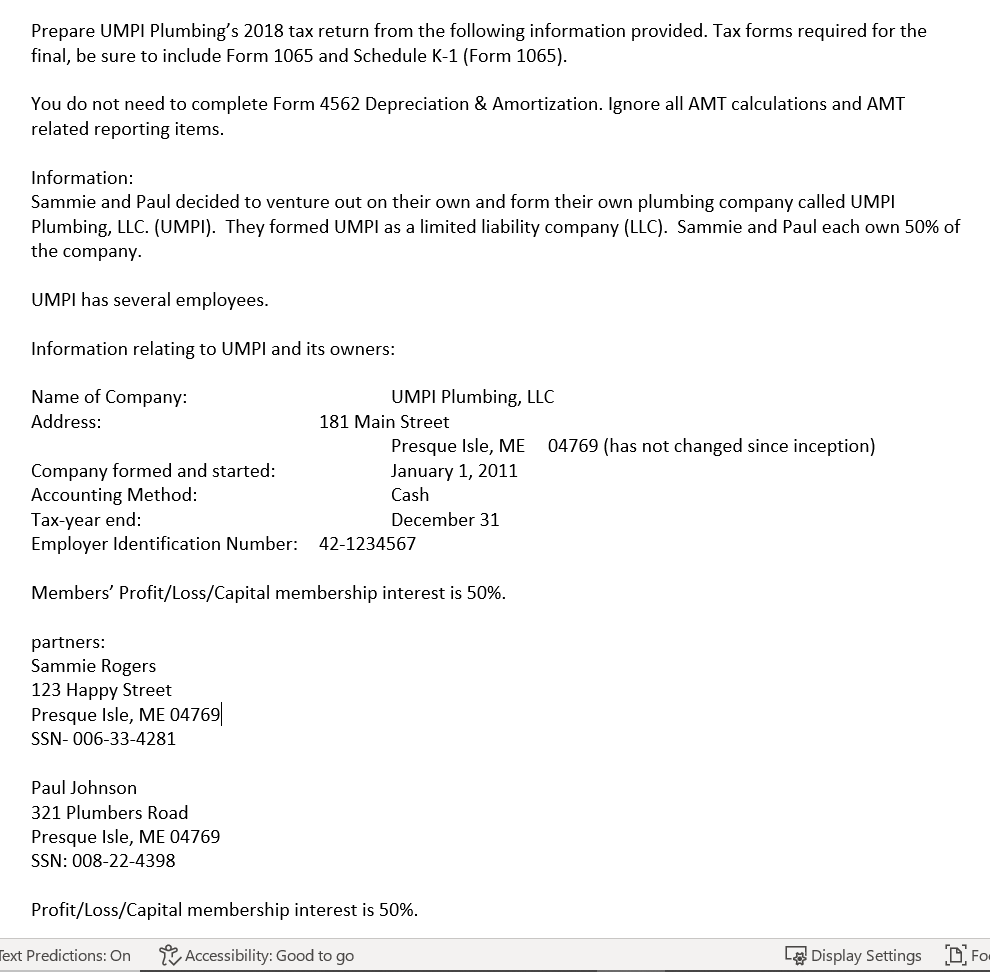 limited liability company Sammie and Paul are not related. Sammie and Paul