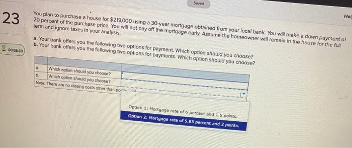 of 20 percent of the purchase price. You will not pay off