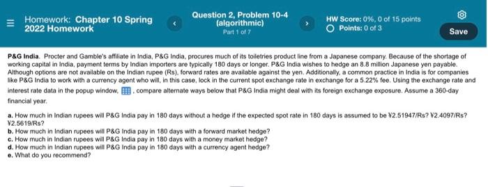  Homework: Chapter 10 Spring 2022 Homework Question 2, Problem 10-4 (algorithmic)
