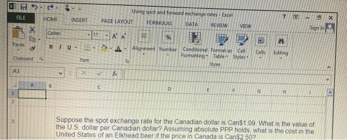  Please use excel to solve. With formulas 3 5 Using spot