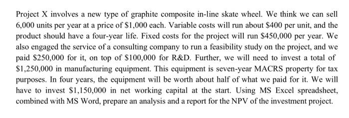  Project X involves a new type of graphite composite in-line skate