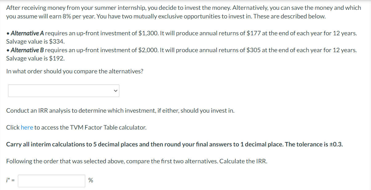 Financial Engineering How I can solve for i? After receiving money from