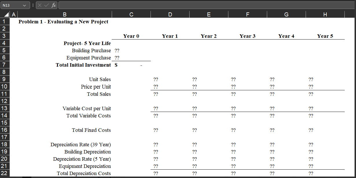 Solve all problems in the Excel file provided. Problem 1 . Regency