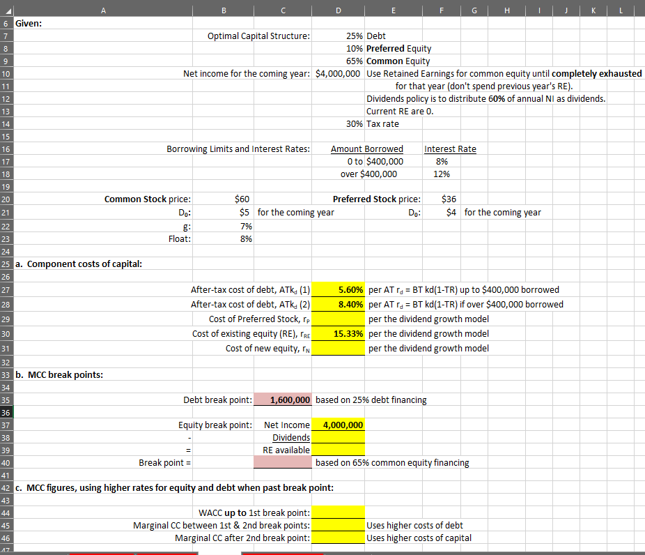  A B C D E F G 6 Given: 7 8