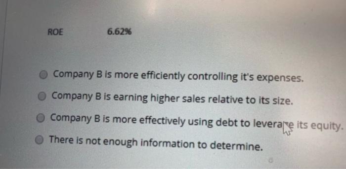 than Company A What appears to be driving the higher rati? Company