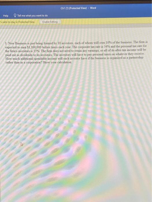 SHOW WORK Ch1 (1) (Protected View) - Word Help Tell me what