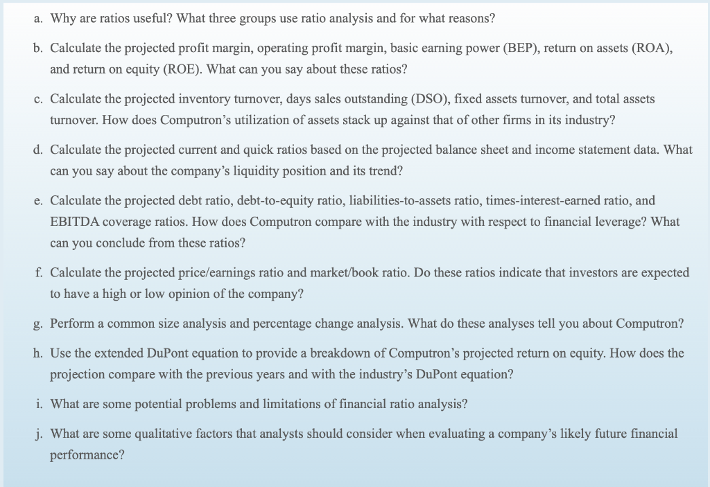 Answer the following multi-part question based on the information provided a. Why