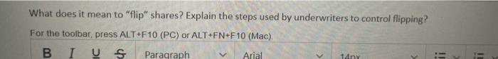  What does it mean to "flip" shares? Explain the steps used