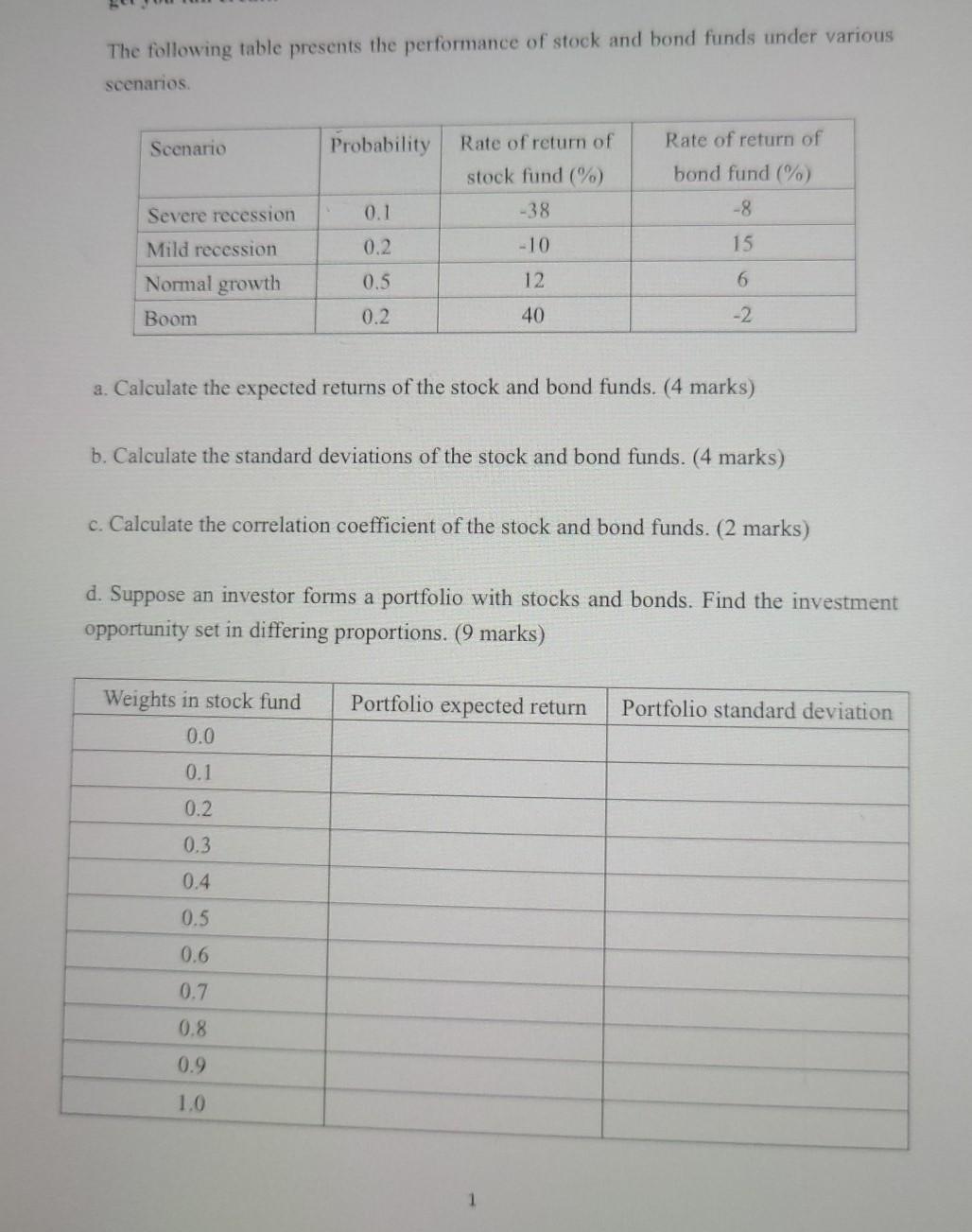 please answer question e to g and provide with your steps.