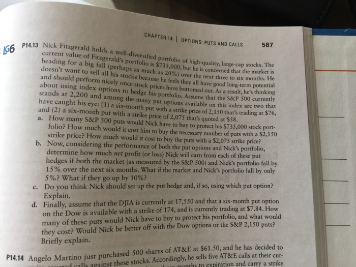  CHAPTER 14 I OPTIONS. PUTS AND CALLS 587 P14.13 Nick Fitzgerald