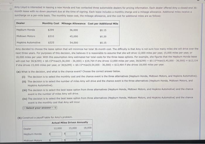 please answer for me thx u Amy Uoyd is interested in leasing