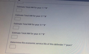 (ADC) for the next 4 years are given in the table. Assume