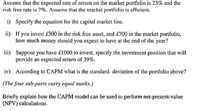 1. Explain in detail the difference between the security market line and