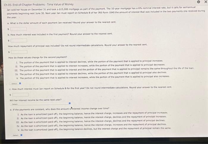  Ch 05- End-of-Chapter Problems - Time Value of Money Jan sold