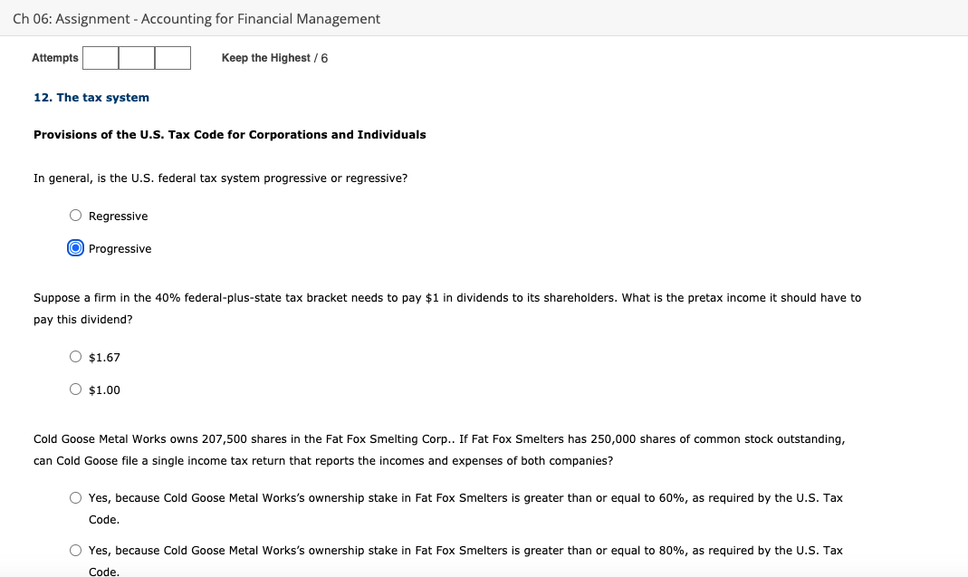  Ch 06: Assignment - Accounting for Financial Management Attempts Keep the