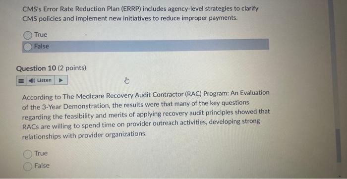 CMS's Error Rate Reduction Plan (ERRP) includes agency-level strategies to clarify