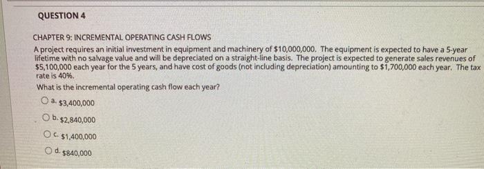 profits that the investment project will generate going forward. O the financing