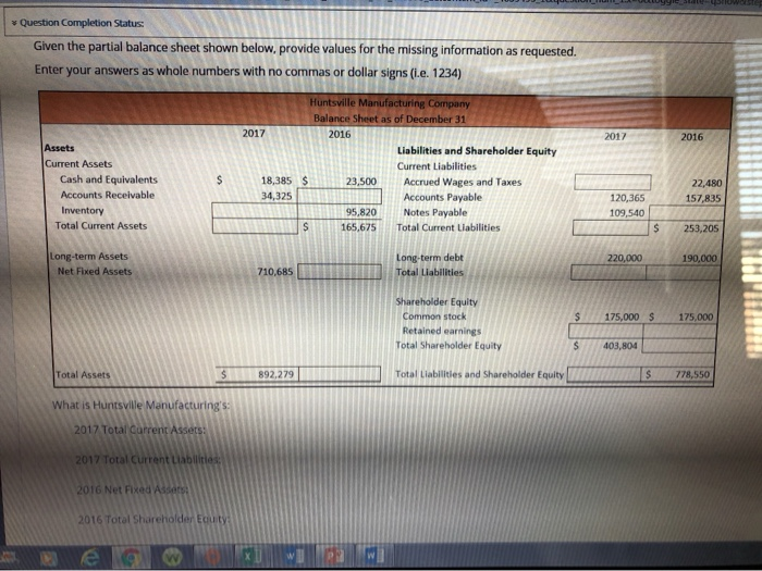 missing information as requested. Enter your answers as whole numbers with no