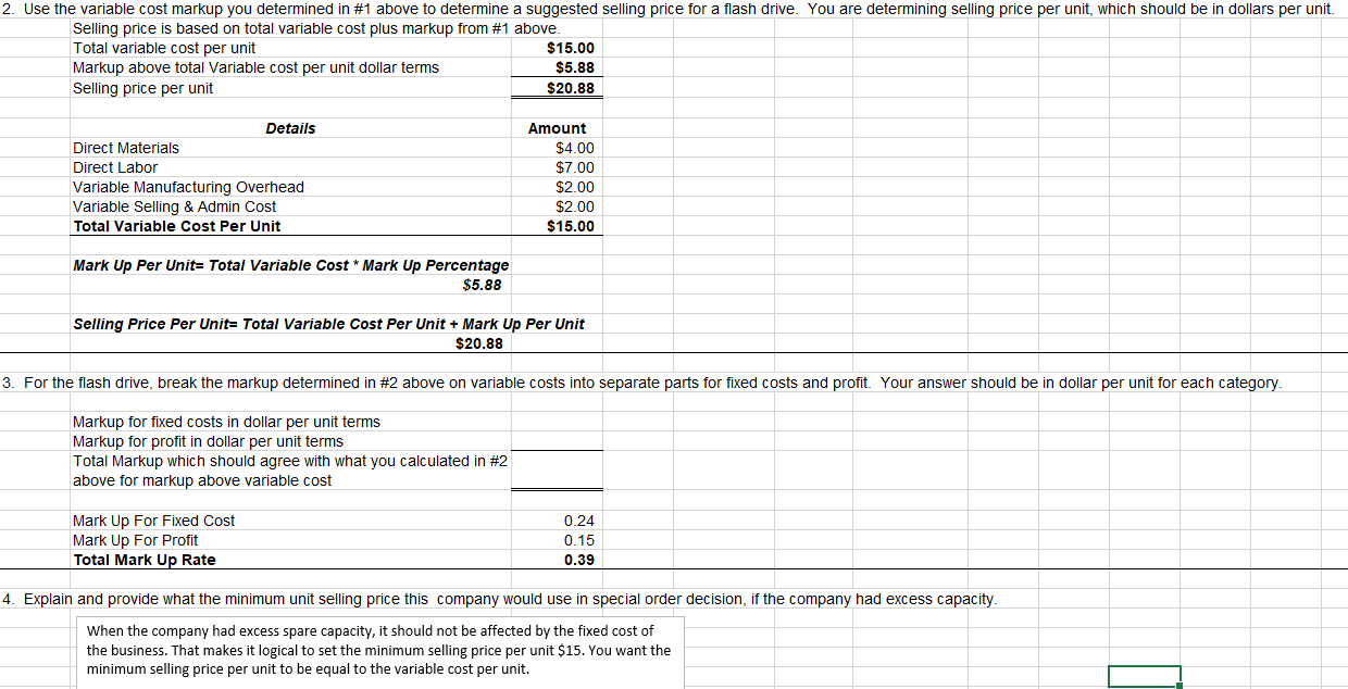 what would be the lowest unit selling price this company would sell