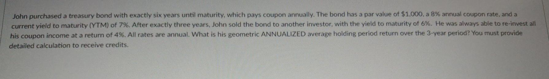  Please do this out on paper and not excel John purchased