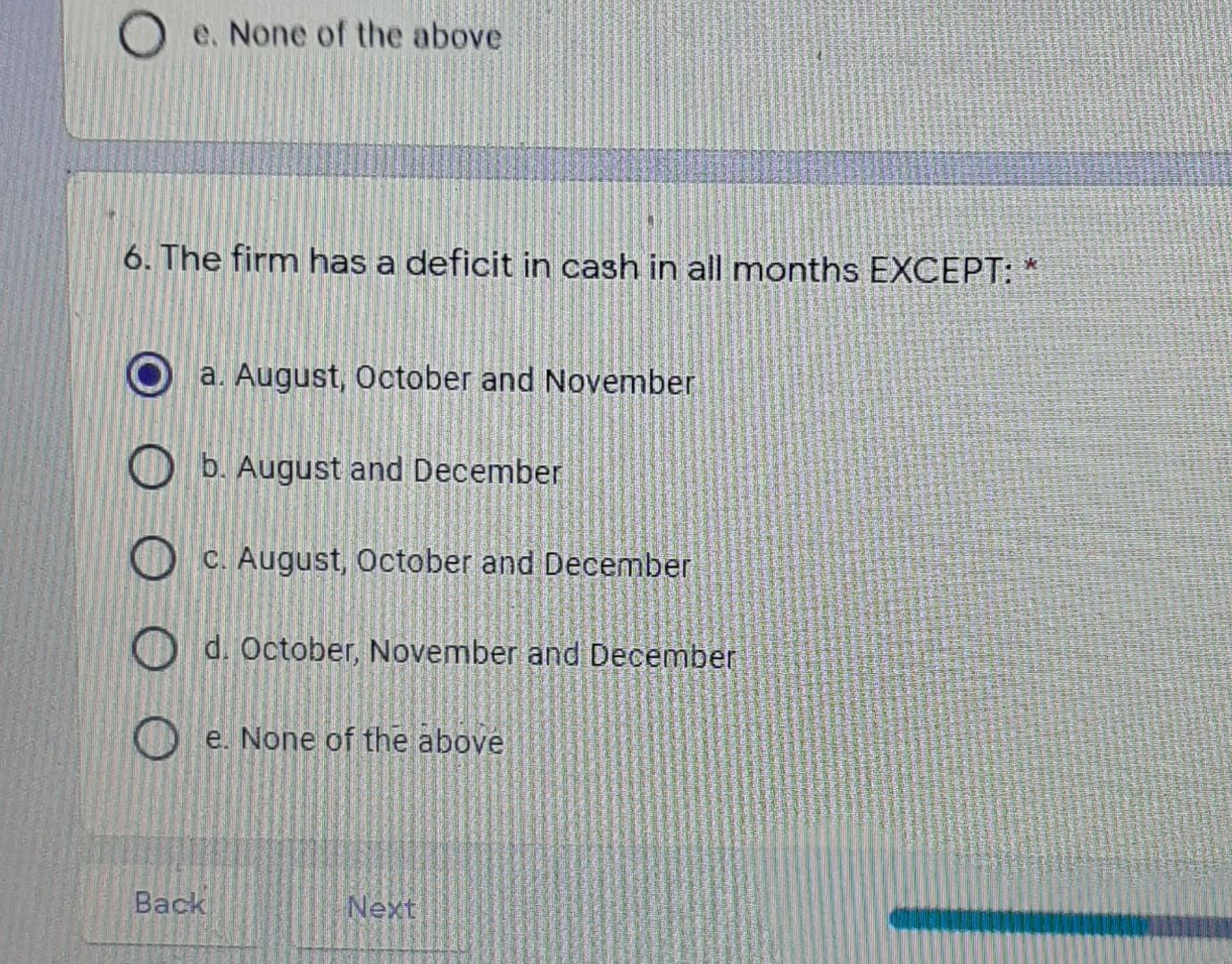 budget and its financial manager has forecasted sales revenues as shown below:
