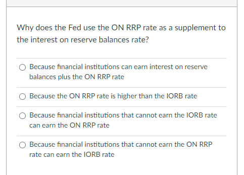  Why does the Fed use the ON RRP rate as a